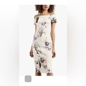 Ted Baker London Off-Shoulder Cream Floral Dress